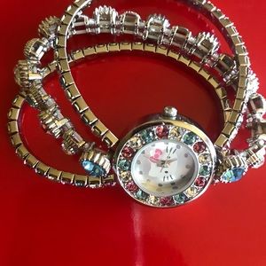 Hello Kitty Jewelery Watch with colorful stones